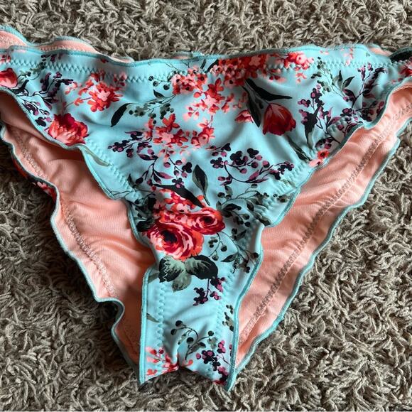 NWT! Mossimo Blue Floral Hipster Swim Bikini Bottoms Size XL - Picture 8 of 12
